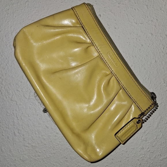 Coach Yellow Zipper Pouch - Picture 5 of 9